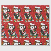 Cute Bernedole Mountain Dog Red Cadeaupapier (Vlak)