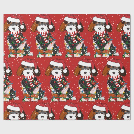 Cute Bernedole Mountain Dog Red Cadeaupapier (Vlak)