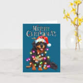 Cute Bernese Mountain Christmas Lights Xmas Dog Lo Kaart (Gele Bloem)
