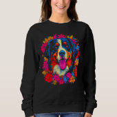 Cute Bernese Mountain Dog Flowers Trui (Voorkant)