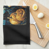 Cute Bernese mountain Dog Halloween Jack O Lantern Theedoek (Quarter Fold)