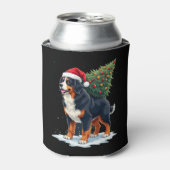 Cute Bernese Mountain Dog in a Christmas Tree for  Blikjeskoeler (Blikje Voorkant)
