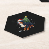 Cute Bernese Mountain Dog in a Christmas Tree for Kartonnen Onderzetters (Schuin)