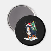 Cute Bernese Mountain Dog in a Christmas Tree for Magneet (Voorkant / Achterkant)