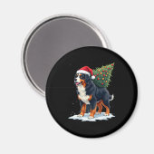 Cute Bernese Mountain Dog in a Christmas Tree for  Magneet (Voorkant / Achterkant)
