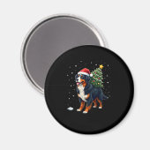 Cute Bernese Mountain Dog in a Christmas Tree for Magneet (Voorkant / Achterkant)