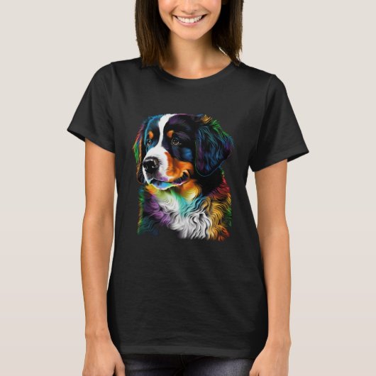 Cute Bernese Mountain Dog Puppy  Unique Artistic T-shirt (Voorkant)