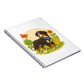 Cute Bernese Mountain Dog with Sunflower & Butterf Notitieboek (Rechterzijde)
