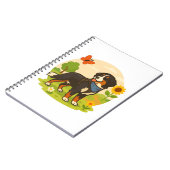 Cute Bernese Mountain Dog with Sunflower & Butterf Notitieboek (Linkerzijde)