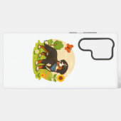 Cute Bernese Mountain Dog with Sunflower & Butterf Samsung Galaxy Hoesje (Achterkant horizontaal)