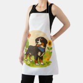 Cute Bernese Mountain Dog with Sunflower & Butterf Schort (Insitu)