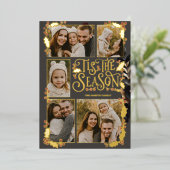 Cute Berry Christmas Folie Feestdagenkaart (Staand Voorkant)