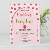 Cute Berry First Arch invitation  Kaart (Staand voorkant)