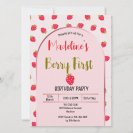 Cute Berry First Arch invitation  Kaart