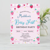 Cute Berry First  invitation  Kaart (Staand voorkant)