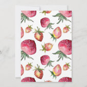 Cute Berry First Strawberry 1st Birthday Party Kaart (Achterkant)