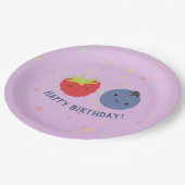 Cute Berry Happy Birthday Kawaii Berries Papieren Bordje (Gekanteld)