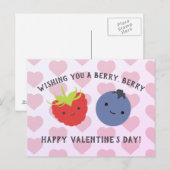 Cute Berry Happy Valentine Dag Briefkaart (Voorkant / Achterkant)