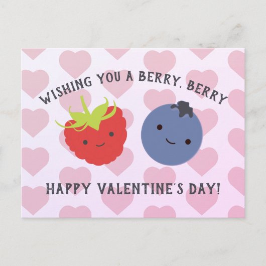 Cute Berry Happy Valentine Dag Briefkaart (Voorkant)
