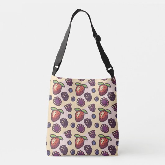 Cute Berry Pattern Crossbody Tas (Achterkant)
