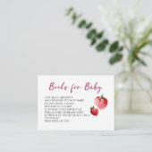 Cute Berry Strawberry Baby Shower Book Request Informatiekaartje (Staand voorkant)