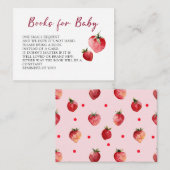 Cute Berry Strawberry Baby Shower Book Request Informatiekaartje (Voorkant / Achterkant)