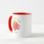 Cute Berry Sweet Red Strawberry Floral Mok (Voorkant links)