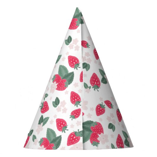 Cute Berry Sweet Strawberry Birthday Party Petten Feesthoedjes (Achterkant)