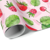 Cute Berry Wrapping Paper Cadeaupapier (Rol Hoek)
