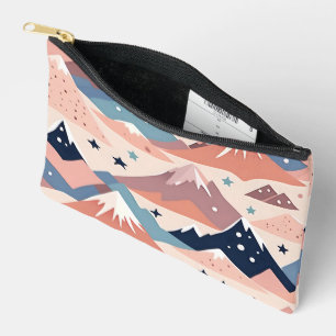 Cute besneeuwde bergen en sterren patroon roze etui