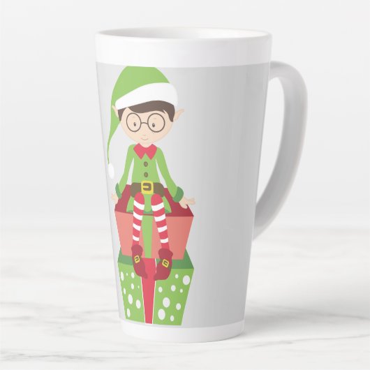 Cute Bespected Elf Personalized Latte Mok (Rechterhoek)