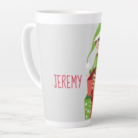 Cute Bespected Elf Personalized Latte Mok (Linkerhoek)