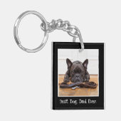 Cute Best Dog Dad Oover Photo Personated Black Sleutelhanger (Voorkant Links)