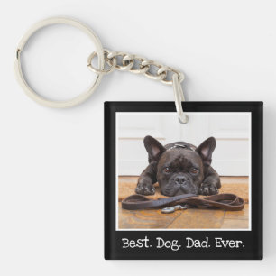 Cute Best Dog Dad Oover Photo Personated Black Sleutelhanger