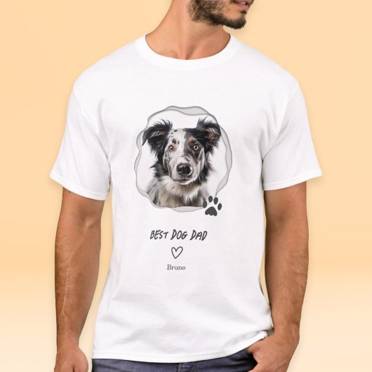 Cute Best Dog Dad Photo Men's T-shirt