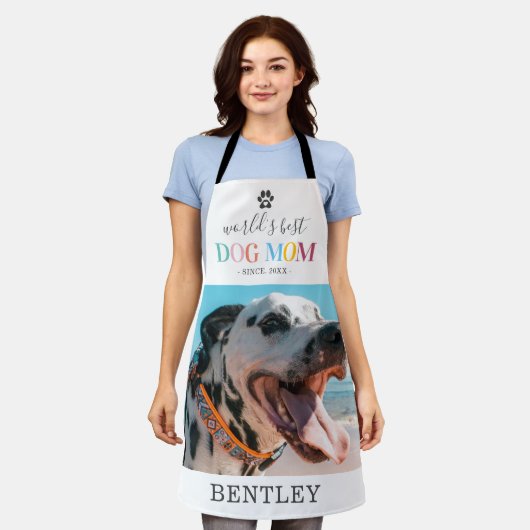 Cute Best Dog Mam Foto Schort (Gedragen)