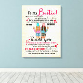 Cute Best Friend Gift, Funny Friendship Day Gifts Canvas Afdruk (Insitu (Houten vloer))