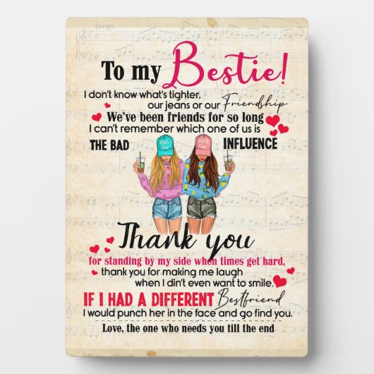 Cute Best Friend Gift, Funny Friendship Day Gifts Fotoplaat (voorkant)