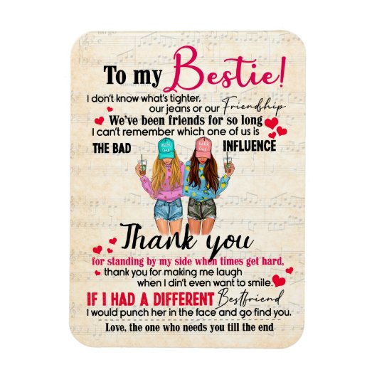 Cute Best Friend Gift, Funny Friendship Day Gifts Magneet (Verticaal)