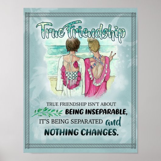 Cute Best Friend Gift, Funny Friendship Day Gifts Poster (Voorkant)