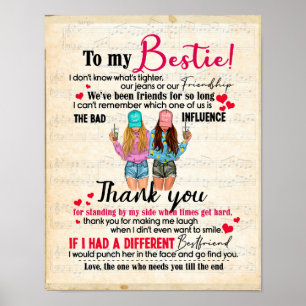 Cute Best Friend Gift, Funny Friendship Day Gifts Poster