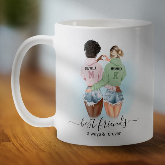 Cute Best Friends BFF Monogram Koffiemok