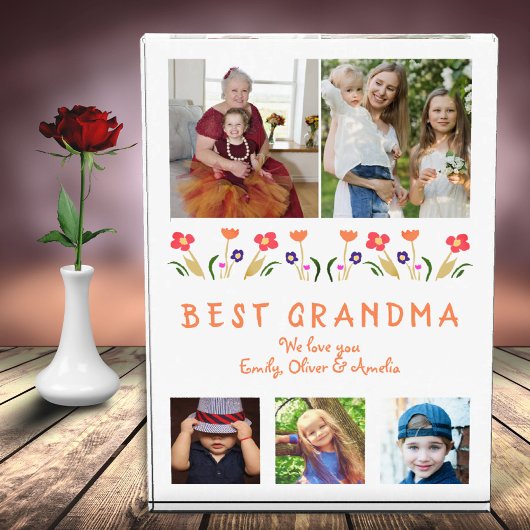 Cute Best Grandma Flowers Floral Family Fotoblokken