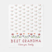 Cute Best Grandma Flowers Moederdag Fleece Deken (Voorkant)