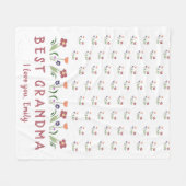 Cute Best Grandma Flowers Moederdag Fleece Deken (Voorkant (Horizontaal))