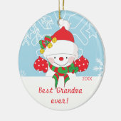 Cute Best Grandma Snowman Kerstversier Keramisch Ornament (Links)