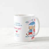 Cute Best Grandouders ever Cartoon Personalized Koffiemok (Voorkant rechts)