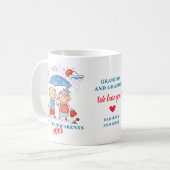 Cute Best Grandouders ever Cartoon Personalized Koffiemok (Voorkant links)