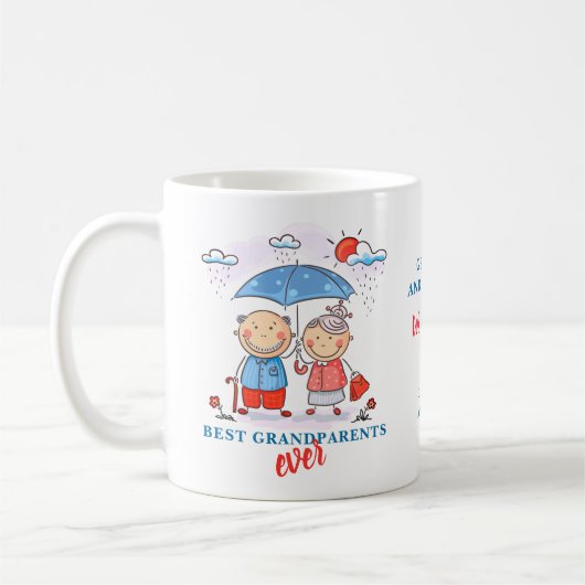Cute Best Grandouders ever Cartoon Personalized Koffiemok (Links)
