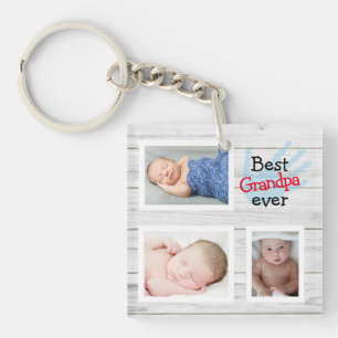 Cute Best Grandpa Ever Photo Collage Sleutelhanger